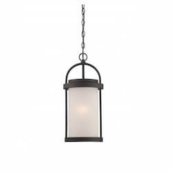 Willis LED Outdoor Hanging Light, 9.8W bulb, Antique White Glass