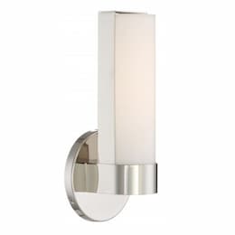 10W LED 6" Vanity w/ White Acrylic Lens, Polished Nickel, 3000K