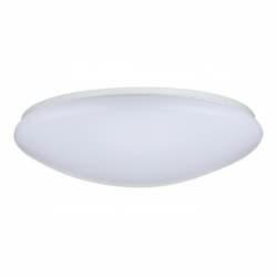 19" LED Flush Mount Light Fixture, White, Polymer
