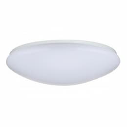 19" LED Flush Mount Light Fixture w/ Occupancy Sensor, White, Polymer