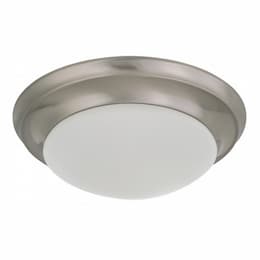 12" LED Twist & Lock Flush Mount Light, Brushed Nickel, Frosted Glass