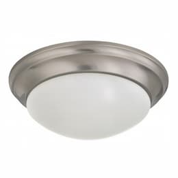 14" LED Twist & Lock Flush Mount Light, Brushed Nickel, Frosted Glass