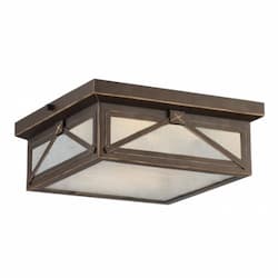 Roxton LED Flush Mount Light Fixture, Umber Bay, Clear Seeded Glass