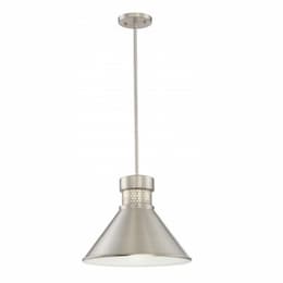 12W LED Large Pendant Light, Brushed Nickel, 3000K