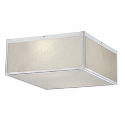 32W LED Flush Fixture w/ Gray Marbleized Acrylic Panels, Brushed Nickel