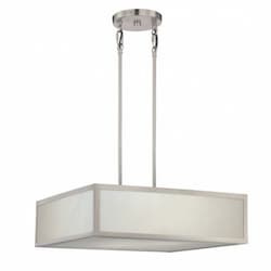 26W LED Pendant Fixture w/ Gray Marbleized Acrylic Panels, Brushed Nickel