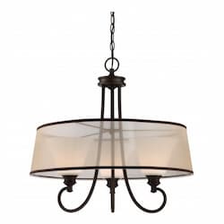 LED Tess Pendant Light Fixture, Forest Bronze, Frosted Fluted Glass