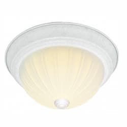 Nuvo 11" LED Flush Mount Light, Textured White, Frosted Melon Glass