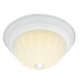 Nuvo 11" LED Flush Mount Light, Textured White, Frosted Melon Glass