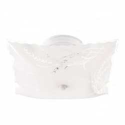 12" LED Semi Flush Light, White Wheat and Ruffled Edge Glass Shade