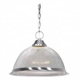 15in Pendant Light Fixture, 1-Light, Brushed Nickel