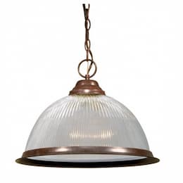 15in Pendant Light Fixture, 1-Light, Old Bronze