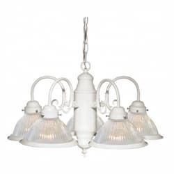 22in Chandelier Light, 5-Light, Textured White