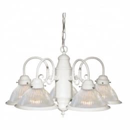 22in Chandelier Light, 5-Light, Textured White