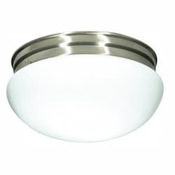 12" Flush Mount Lights, Brushed Nickel