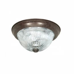 13" Flush Mount Light, Old Bronze, 2 Lights