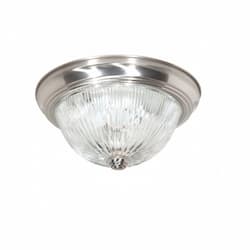 13" Flush Mount Light, Brushed Nickel, 3 Lights