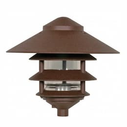 3-Tier PathLight Pagoda Light Fixture w/ Large Hood, Old Bronze