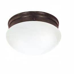 10" LED Flush Mount Lights, Alabaster Mushroom Glass Shade, Old Bronze