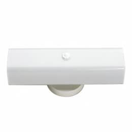 2-Light Wall Mounted Vanity Light Fixture, White, White "U" Channel Glass