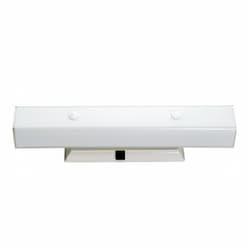 4-Light Wall Mounted Vanity Light Fixture, White, White "U" Channel Glass