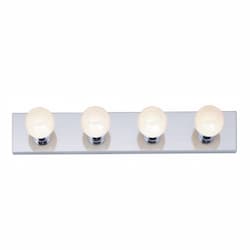 4-Light Bathroom Vanity Strip Light Fixture, Polished Chrome