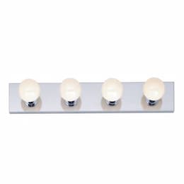 4-Light Bathroom Vanity Strip Light Fixture, Polished Chrome