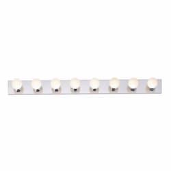 Nuvo 8-Light Bathroom Vanity Strip Light Fixture, Polished Chrome