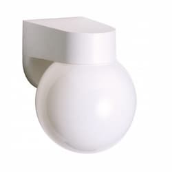 6in Outdoor Wall Light, Lexan Globe, 1-light, White