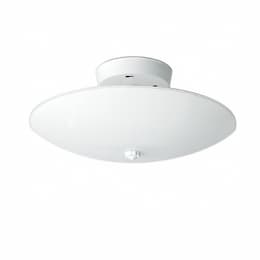 12in Semi-Flush Mount Light Fixture, Round, 2-light, White