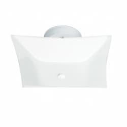 12in Semi-Flush Mount Light Fixture, Square, 2-light, White