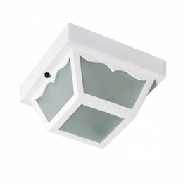 8.25in Carport Flush Mount Fixture, 1-light, White