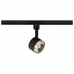 12W Track Head Light, 1020 lm, 120V, 3000K, Black/Brass