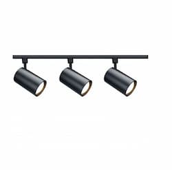 3-Light Track Light Kit, R30, Straight Cylinder, Black