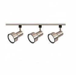 3-Light Track Light Kit, R30, Straight Cylinder, Brushed Nickel