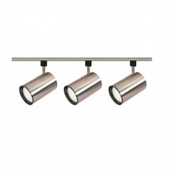 3-Light Track Light Kit, R30, Step Cylinder, Brushed Nickel