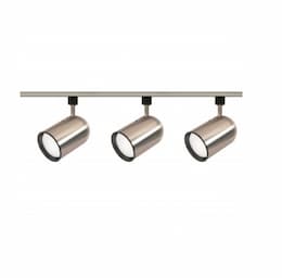 3-Light Track Light Kit, R30, Bullet Cylinder, Brushed Nickel