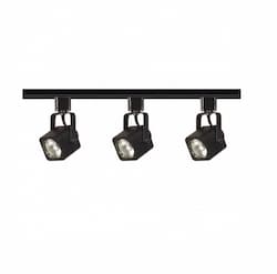 3-Light MR16 Track Light Kit, Square, Line Voltage, Black