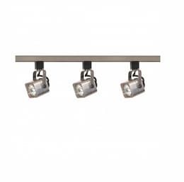 3-Light MR16 Track Light Kit, Square, Line Voltage, Brushed Nickel