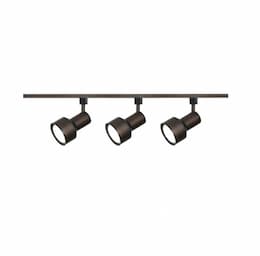 3-Light Track Light Kit, R30, Step Cylinder, Russet Bronze