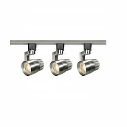 36W LED Track Light Kit w/Angle Arm, Round, Brushed Nickel