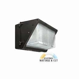 80W/100W/120W LED Semi Cutoff Wall Pack, CCT Selectable, Bronze