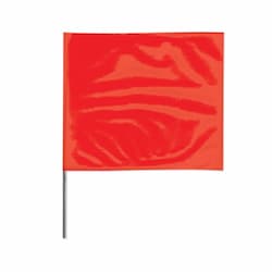 2X3 18-in Wire Stake Marking Flags, Red