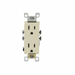 HomElectrical 20 Amp Tamper Resistant Decora Duplex Receptacle Outlet, Ivory