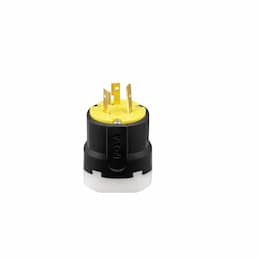 30 Amp Color Coded Locking Plug, 4-Pole, 5-Wire, #14-8 AWG, 347V-600V, Black