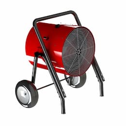 15kW Electric Blower Heater, 51180 BTU/H, 3 Ph, 18.6A, 480V, Red