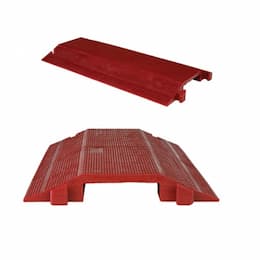 36-In Cord Protector, Heavy Duty, Single Channel Drop Over, 7,500 lb Capacity, Red