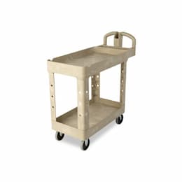 Beige 500 lb Capacity 2-Shelf Utility Cart