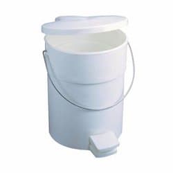 White Plastic Fire-Safe Step-On 4.5 Gal Receptacle