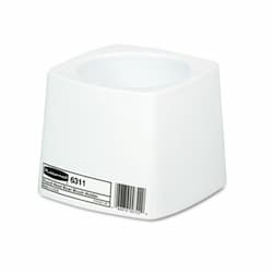 White Plastic 5 in. Round Toilet Bowl Brush Holder